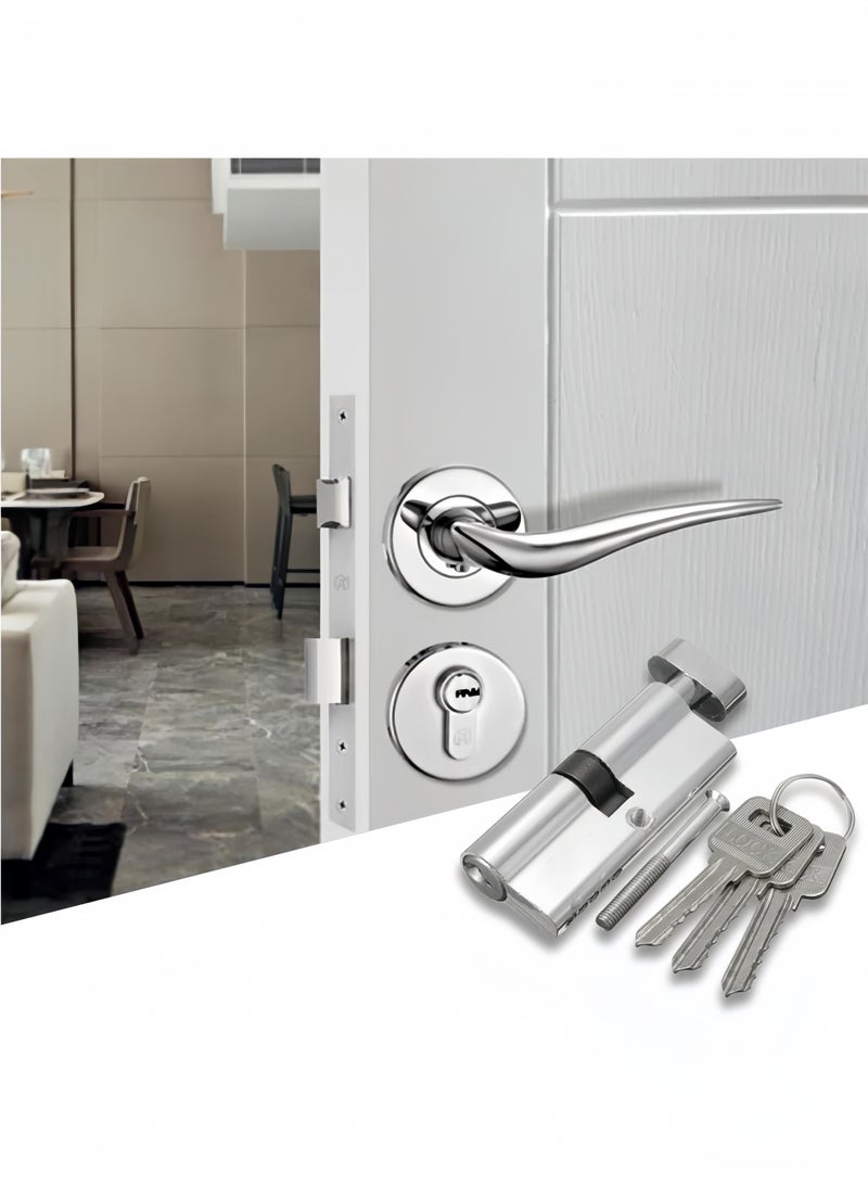 Baytak Cylinder Door Lock 70mm, Mechanical Iron Body Lock with 3 Keys for Room Door - Image 5